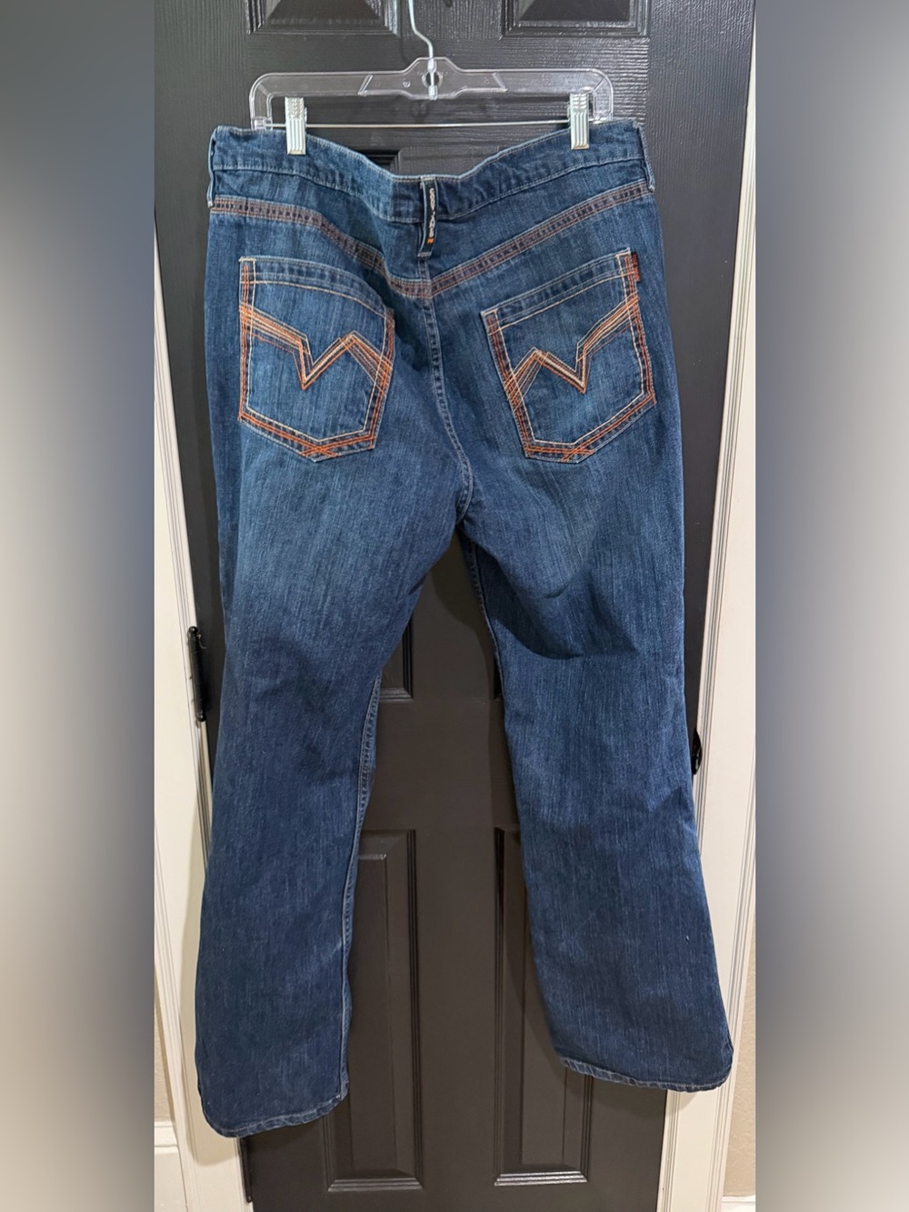Ariat FR Men's Dark Blue Relaxed Denim Jeans with Contrast Stitching 38 x 34